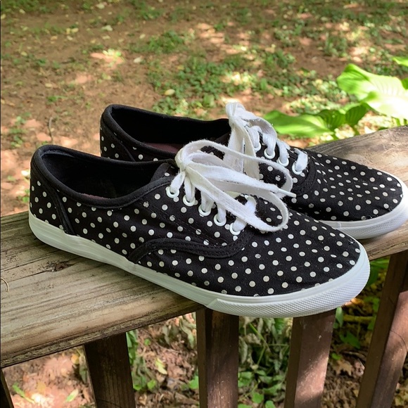 polka dot canvas shoes